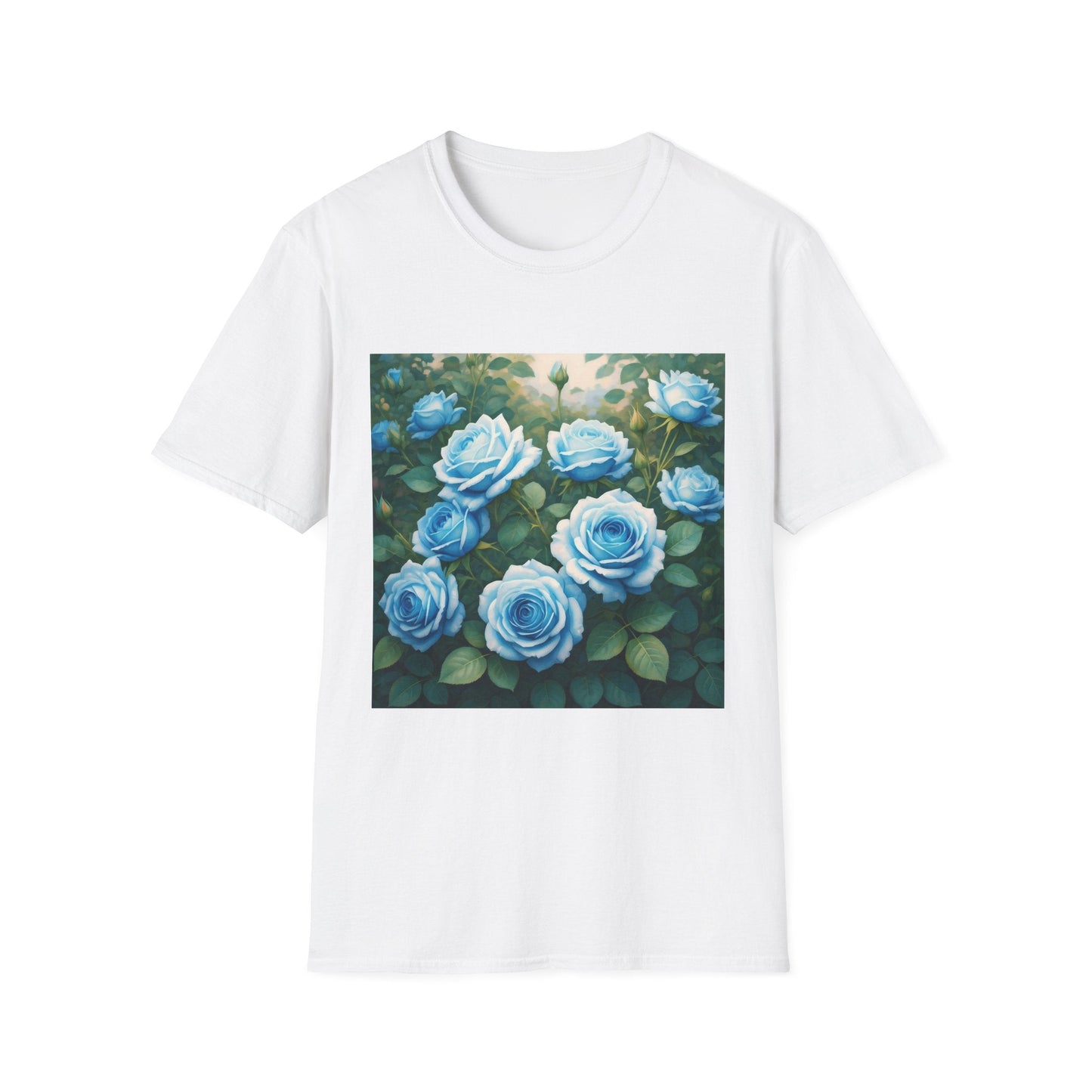 Blue Rose Unisex Softstyle T-Shirt - Floral Graphic Tee for Nature Lovers - Sentiments