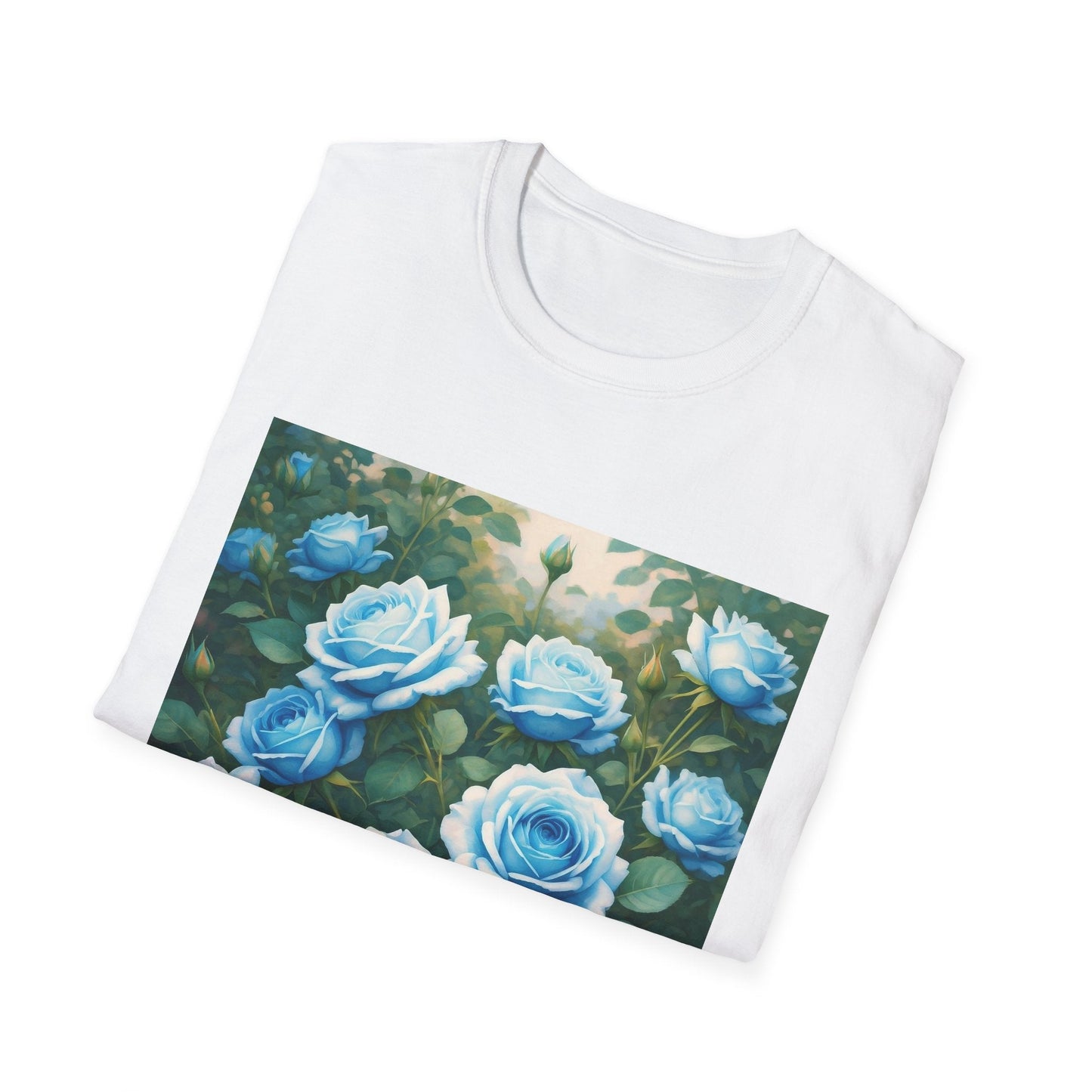 Blue Rose Unisex Softstyle T-Shirt - Floral Graphic Tee for Nature Lovers - Sentiments