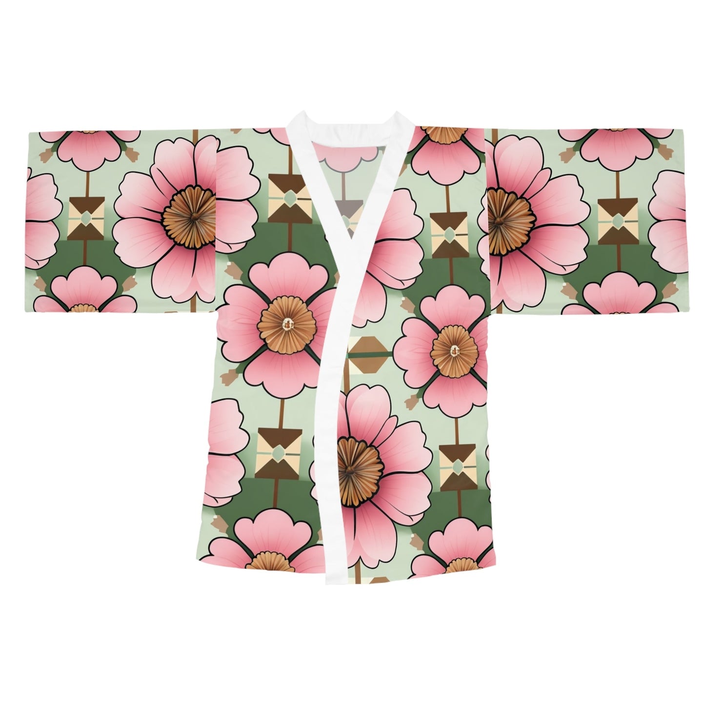 Floral Long Sleeve Kimono Robe - Elegant Loungewear for Relaxation & Special Occasions - Sentiments