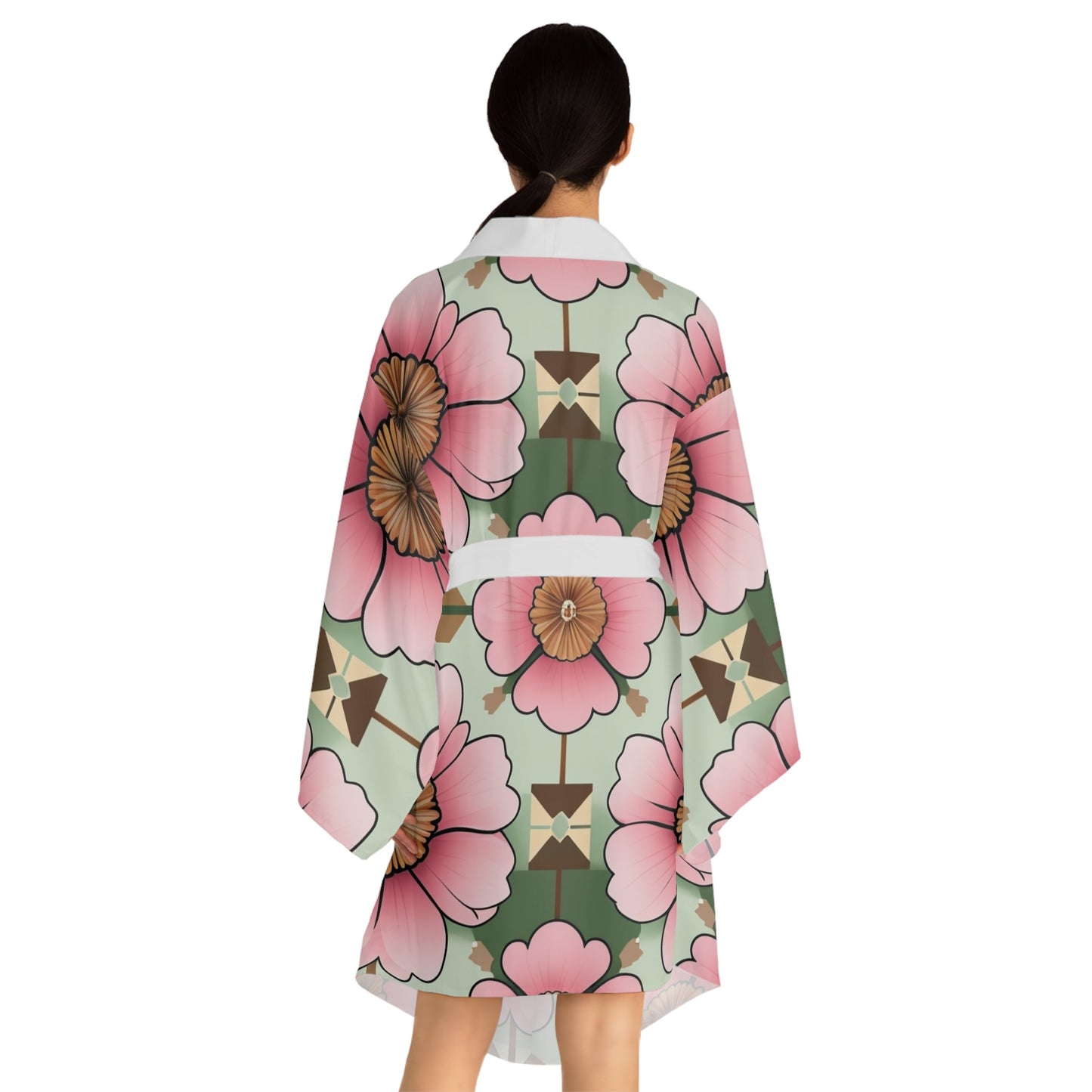 Floral Long Sleeve Kimono Robe - Elegant Loungewear for Relaxation & Special Occasions - Sentiments
