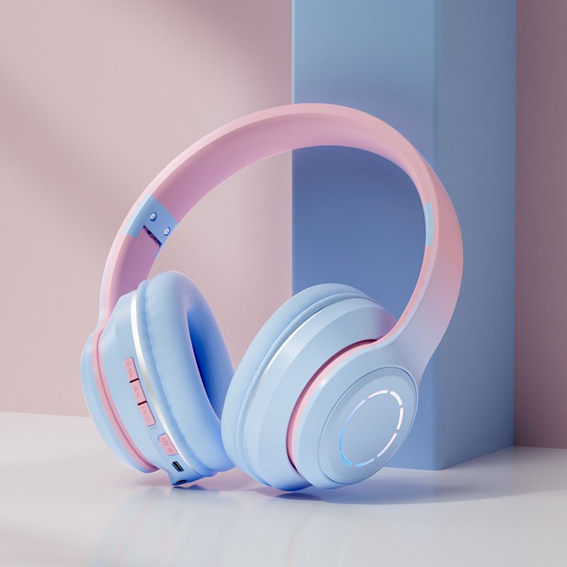 Gradient Bluetooth Earphones Head Mounted Phone Earphones Foldable Earphones - Sentiments