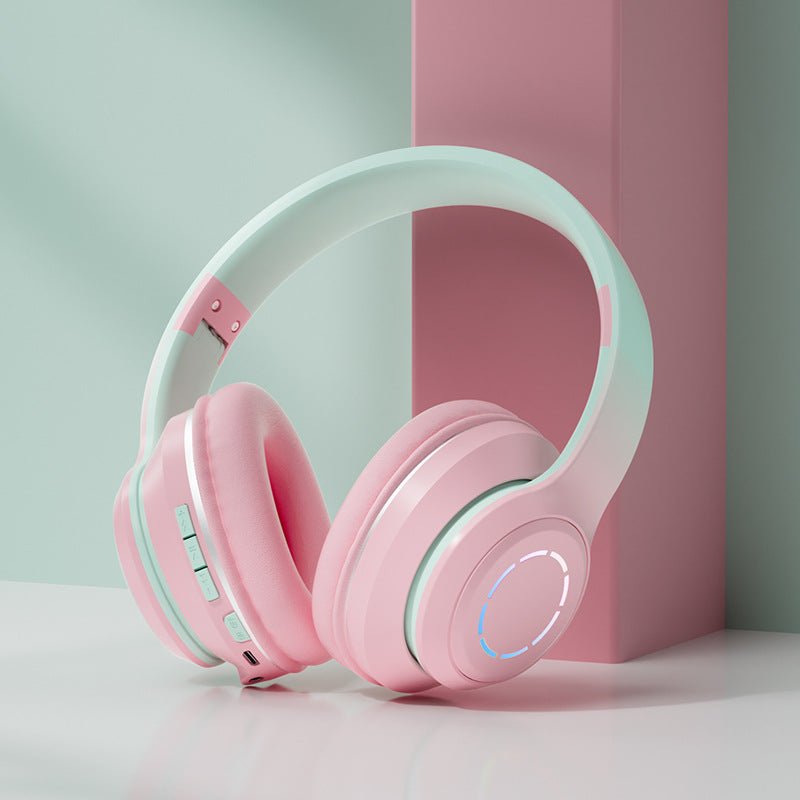 Gradient Bluetooth Earphones Head Mounted Phone Earphones Foldable Earphones - Sentiments