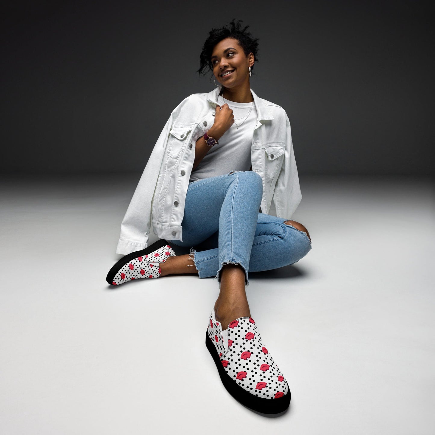 (Kisses) Slip - On Sneakers - Sentiments