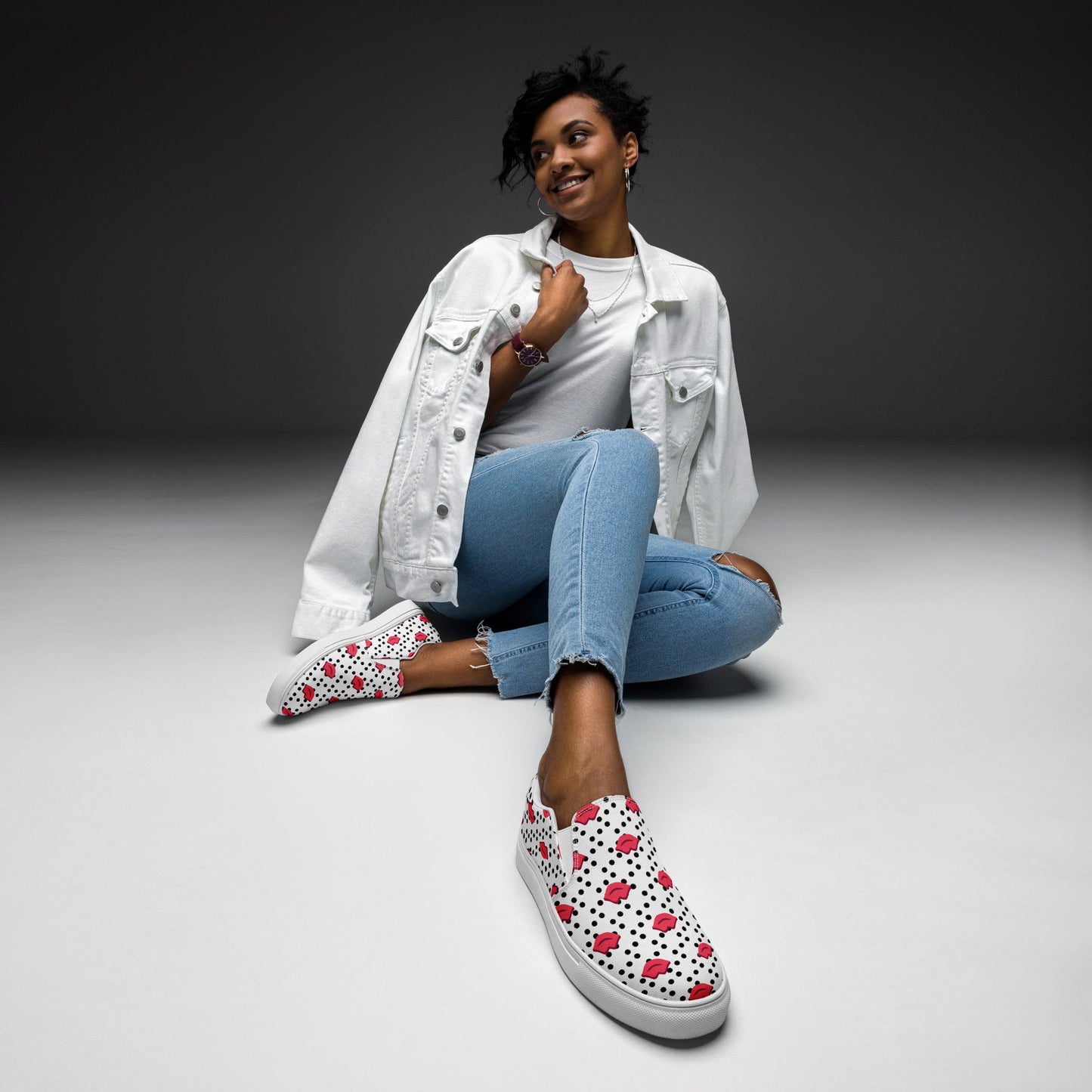 (Kisses) Slip - On Sneakers - Sentiments