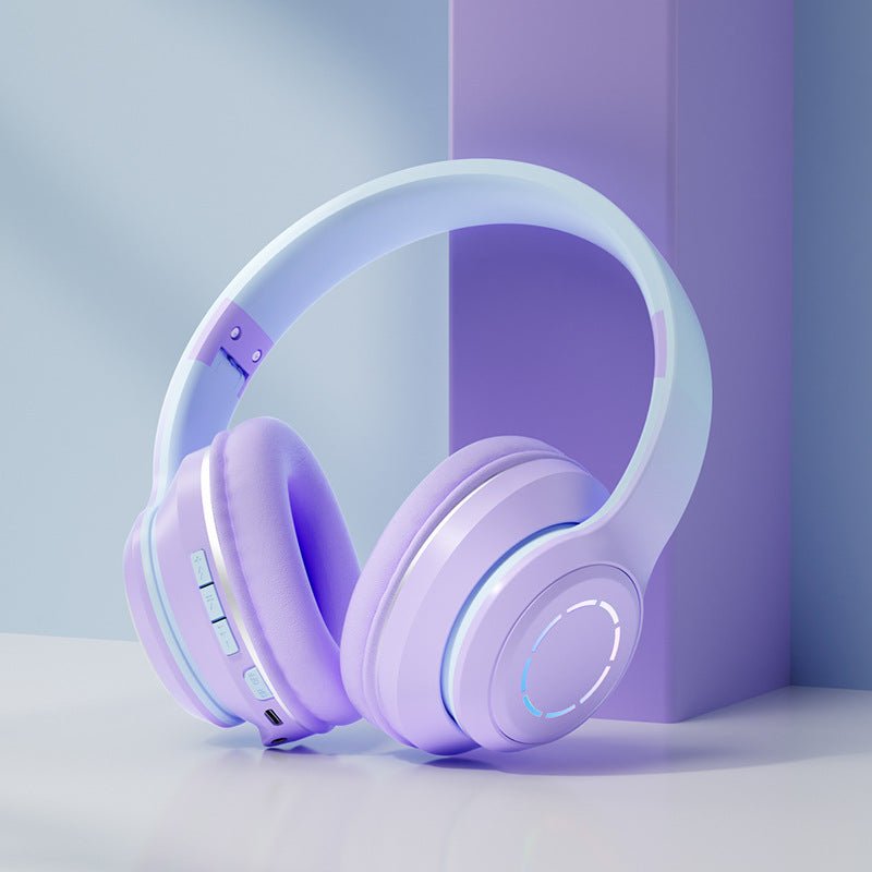 Gradient Bluetooth Earphones Head Mounted Phone Earphones Foldable Earphones - Sentiments