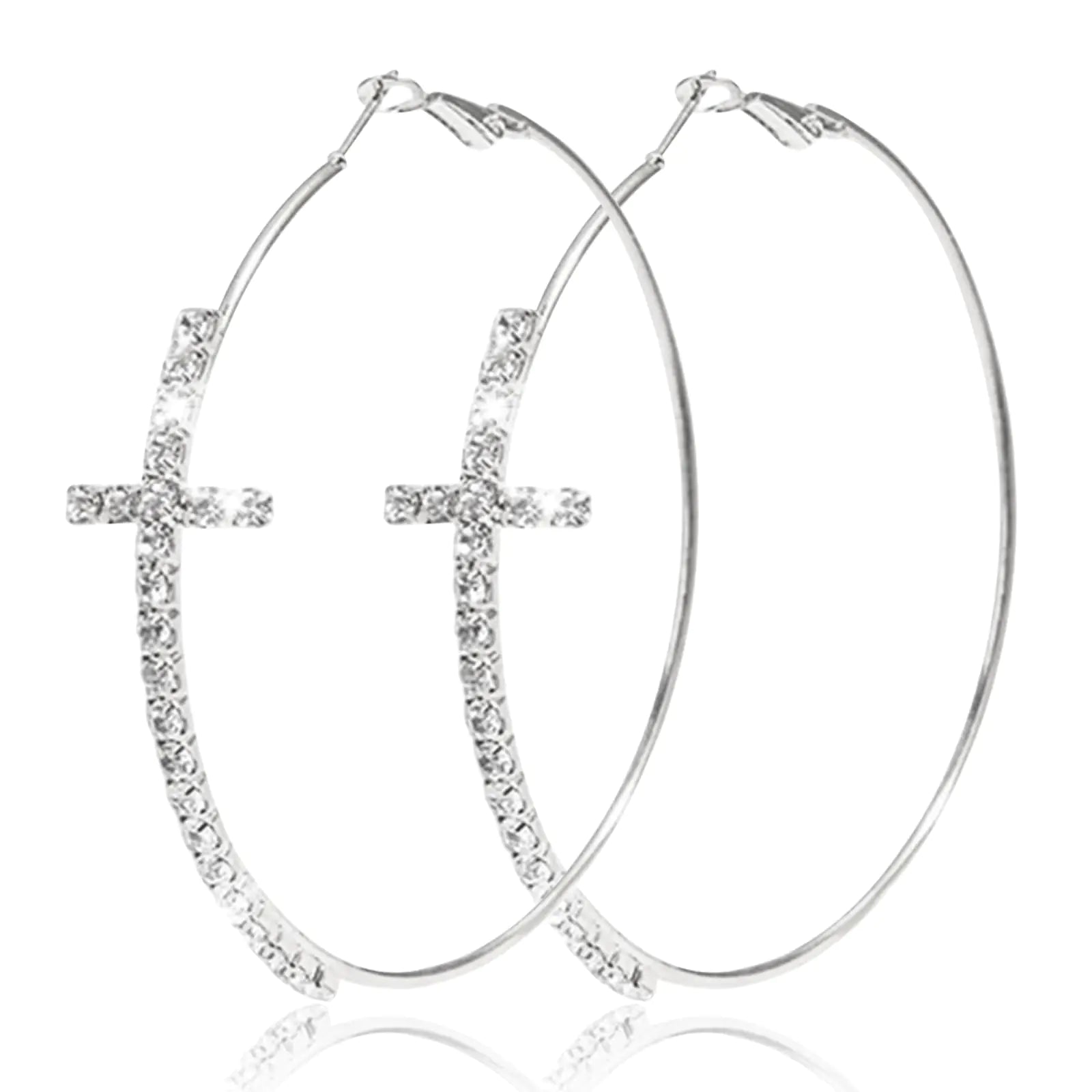 Rhinestone Big Hoop Earrings - Sentiments