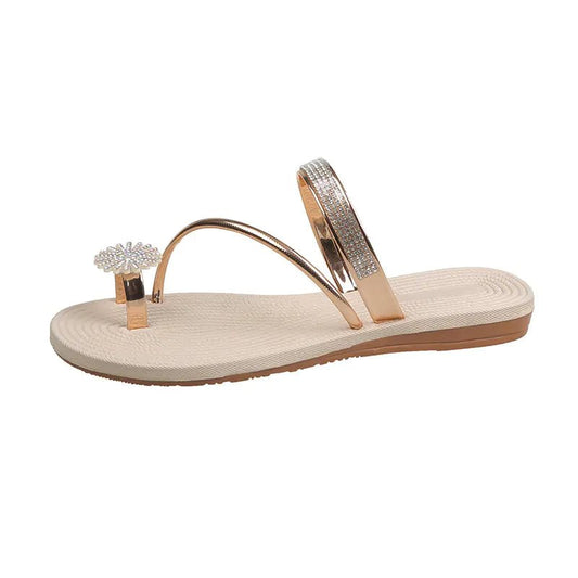 Women’s Casual Flat Strap Beach Sandals - Sentiments